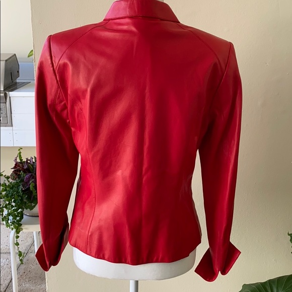 Carlisle Red Leather Jacket - Picture 2 of 7